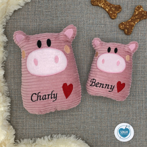 Hundespielzeug personalisiert mit Quietsche